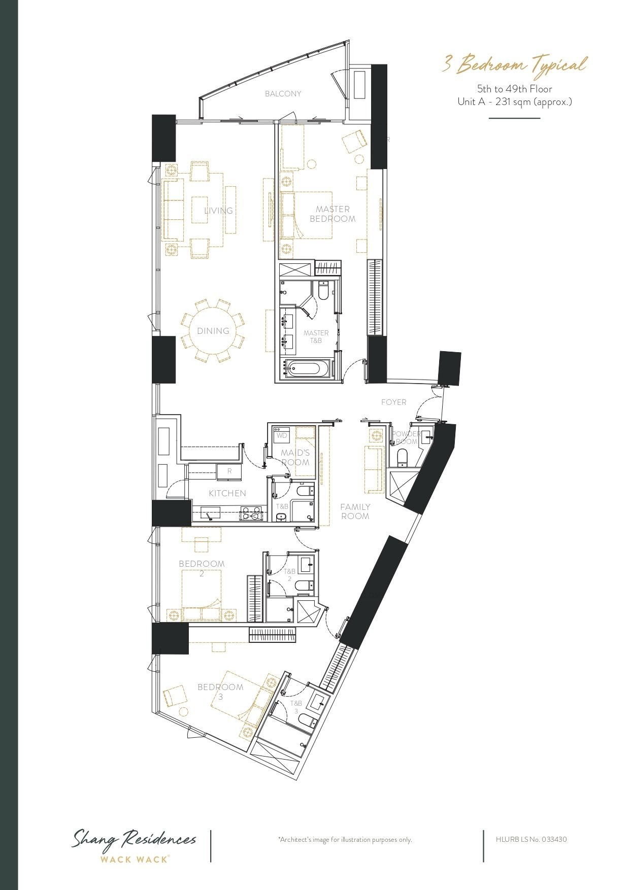 3BR- UNIT A - 5th to 49th